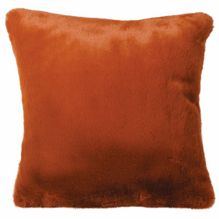 Burnt Orange Fluffy Cushion Culture Trend